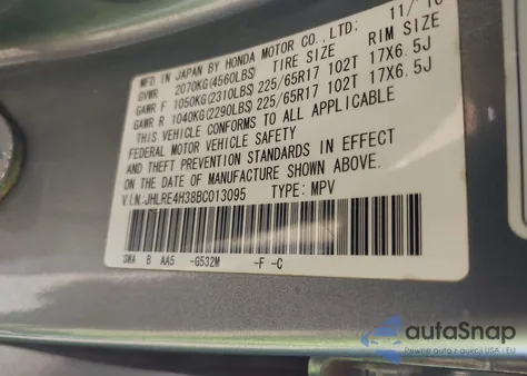 2011 Honda Cr-V Lx z USA, uszkodzony, nr VIN JHLRE4H38BC013095